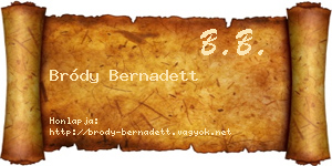 Bródy Bernadett névjegykártya